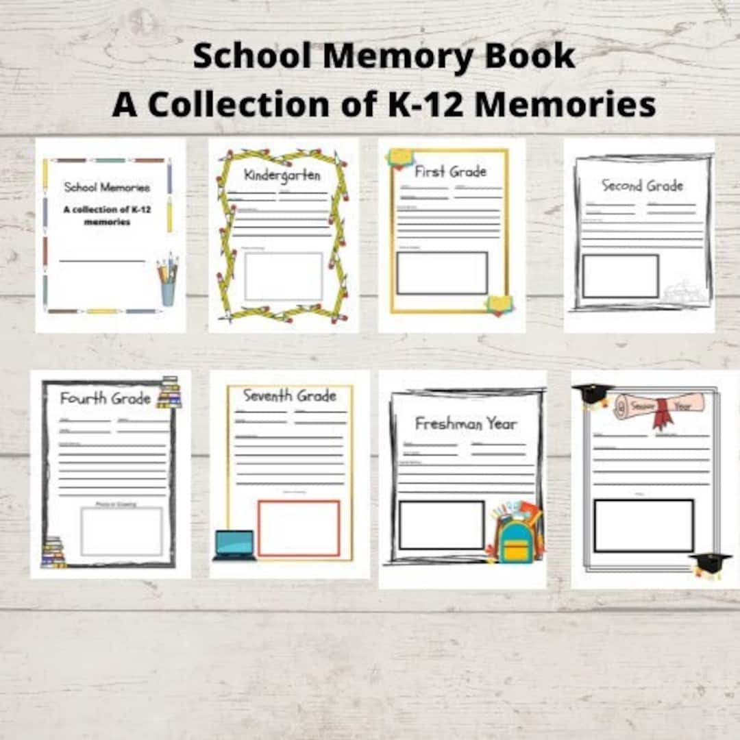 Learning Printable School Memory Book K12 Memories Homeschool