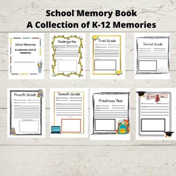 Learning Printable School Memory Book K-12 Memories | Etsy