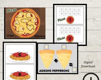 Homeschool Printables | Pizza Pasta Hands on Bundle | Kindergarten | Preschool | Special Ed | Digital | Early Learning | Circle Time