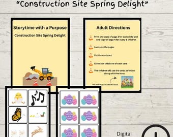 Construction Site Spring Delight | Homeschool Printable | Circle Time |Story Activity | Preschool | Kindergarten | Story Time with a Purpose