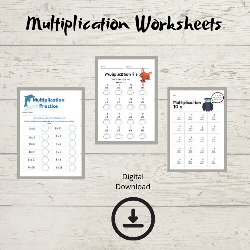 Homeschool Printables | Multiplication Worksheets | Digital Download ...