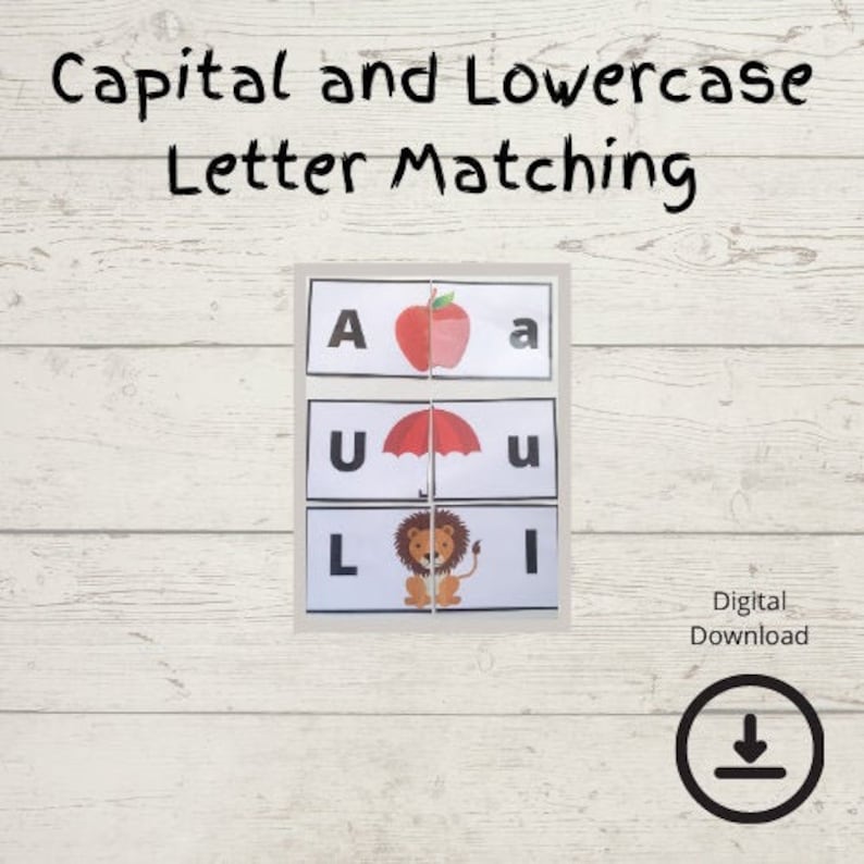 Preschool Learning Activity | Capital and Lowercase Letter Matching ...