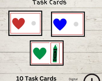 Homeschool Printables | Preschool-Toddler Learning | Valentine Themed | Color Matching  l Toddler | Preschool | Digital Download | Task Box