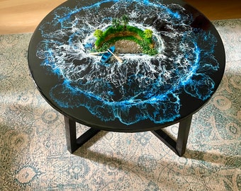 Coffee table made of epoxy resin, Living room table