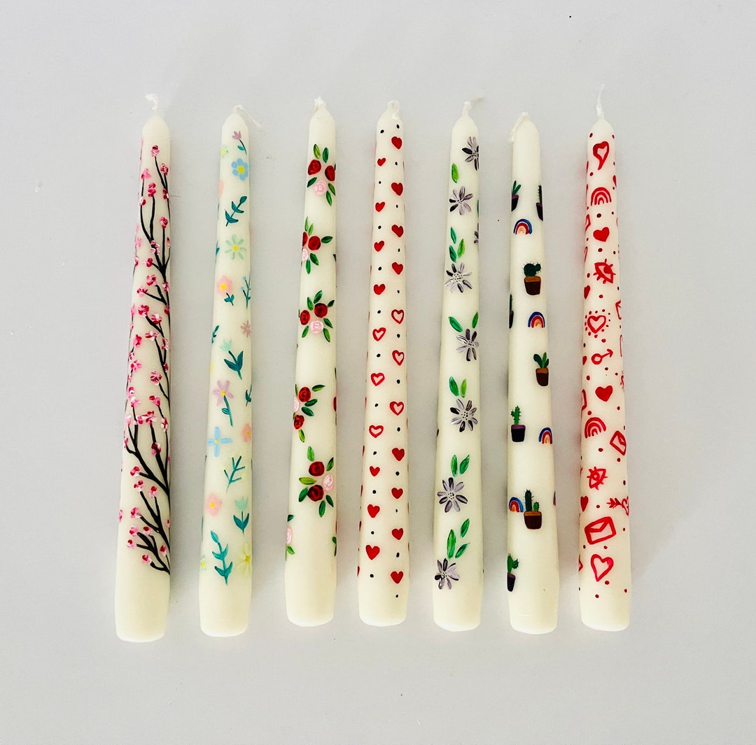 Candle, Hand Painted Candle Etsy