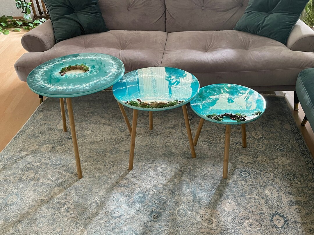 Set of 3 Living Room Tables, Coffee Table ,square,circle Housewarming