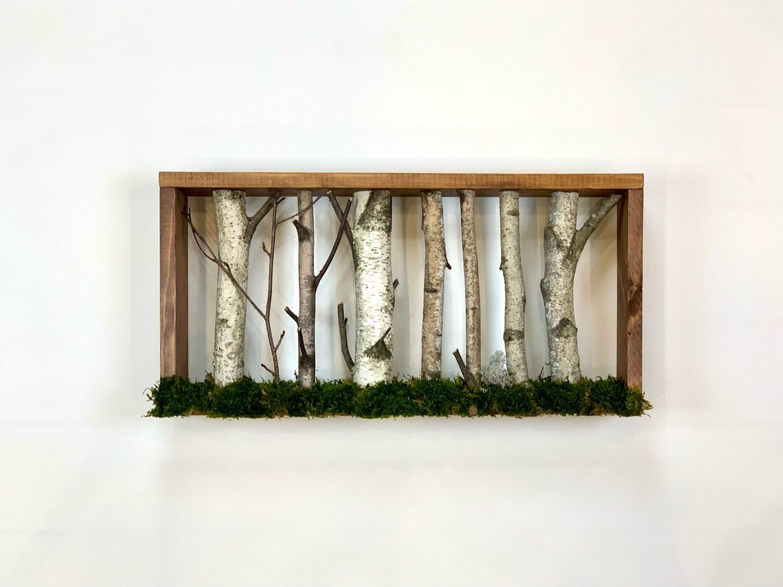 Birch Wall Art Birch Branch Decor Framed Birch Forest Wall Etsy