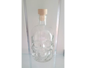 Glass Skull Bottle With Wooden Cork, Skeleton Lovers Gifts, Gothic Home Decor, Halloween Decorations, Gothic Witch