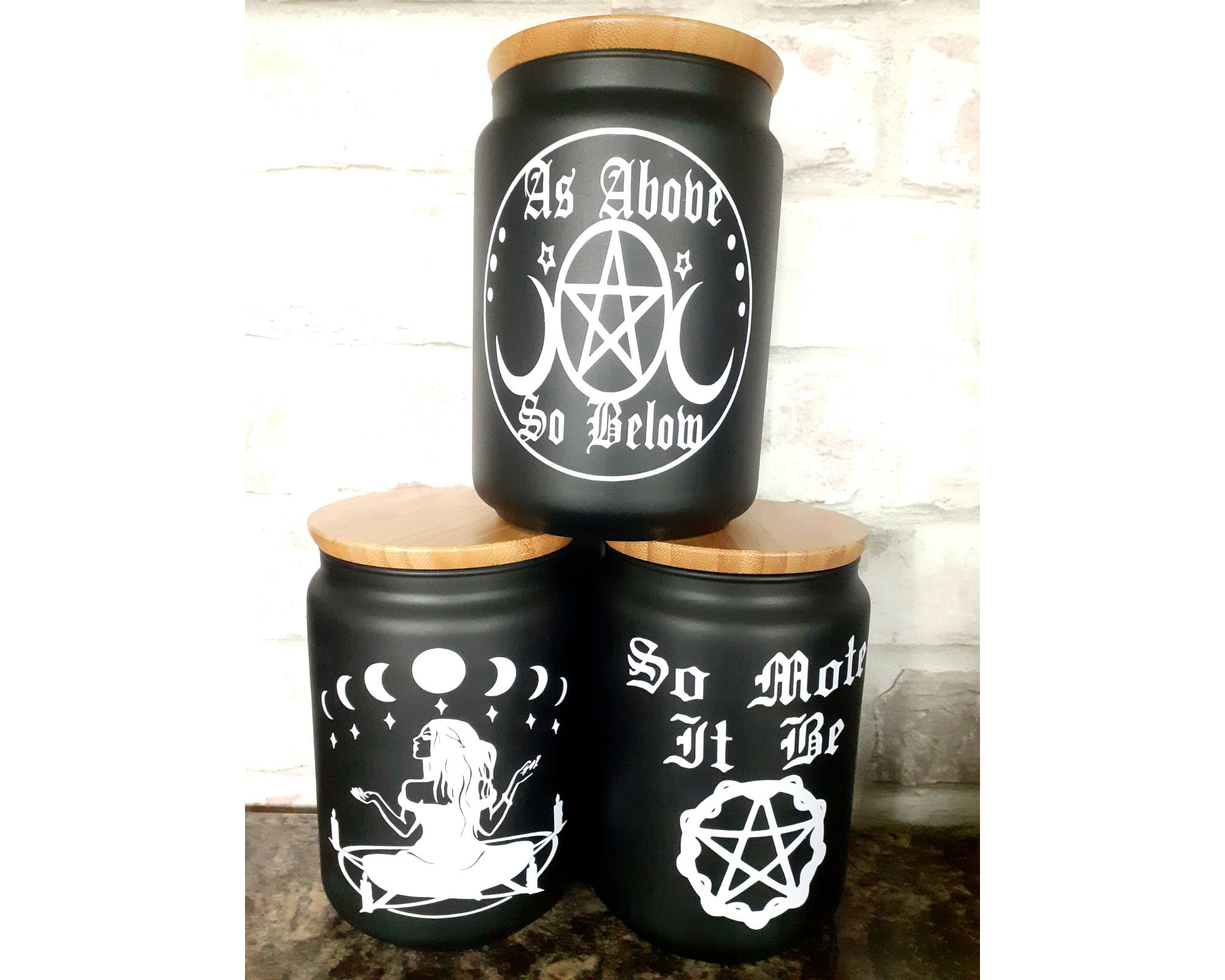 Witchy Storage Jars. Wiccan Kitchen Moon Phase Decor Gothic - Etsy