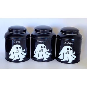 Ghost Jar Set – Gothic Kitchenware | Witchy Home Decor | Witchcore Gifts for Dark Homes