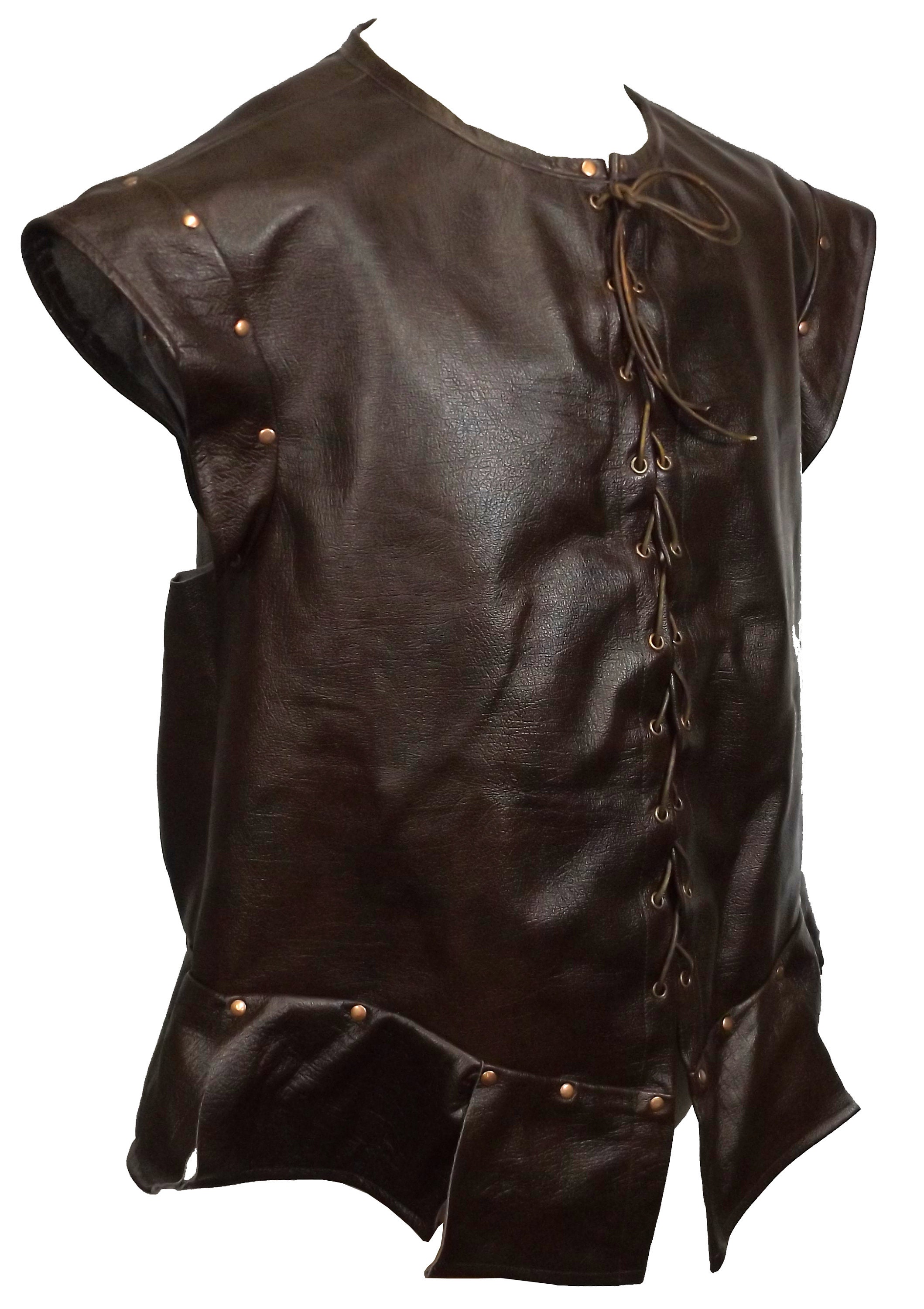 Italian Leather Jerkin in Antique Brown Medieval Vest XL | Etsy