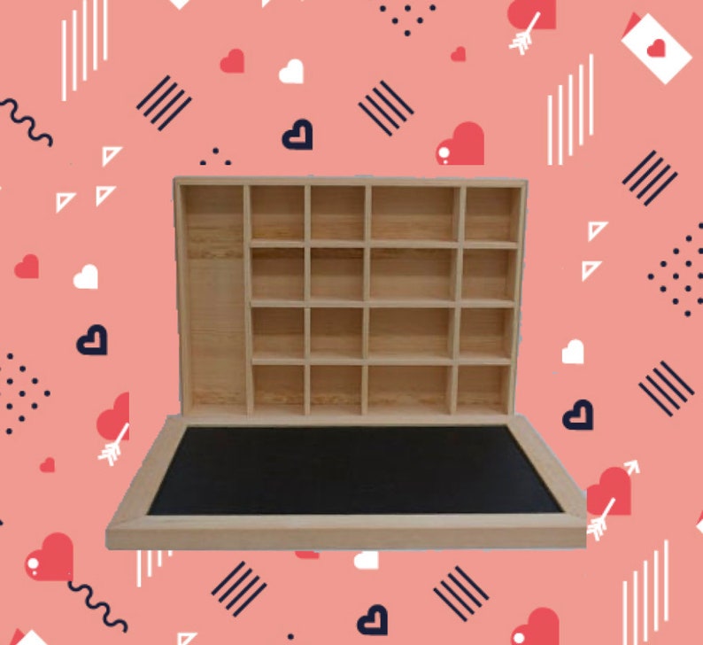 Preschool School Supplies Montessori Waldorf Reggio 17 Compartment Loose Parts Wooden Kids Sorting Tray Wooden Craft Box