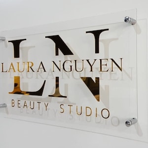 Custom Laser Cut Mirror Acrylic Logo Sign On  Acrylic With Stand Offs