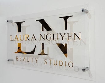 Special Laser Cutting, Office Sign, Mirrored Acrylic, Acrylic Stand Sign with Logo