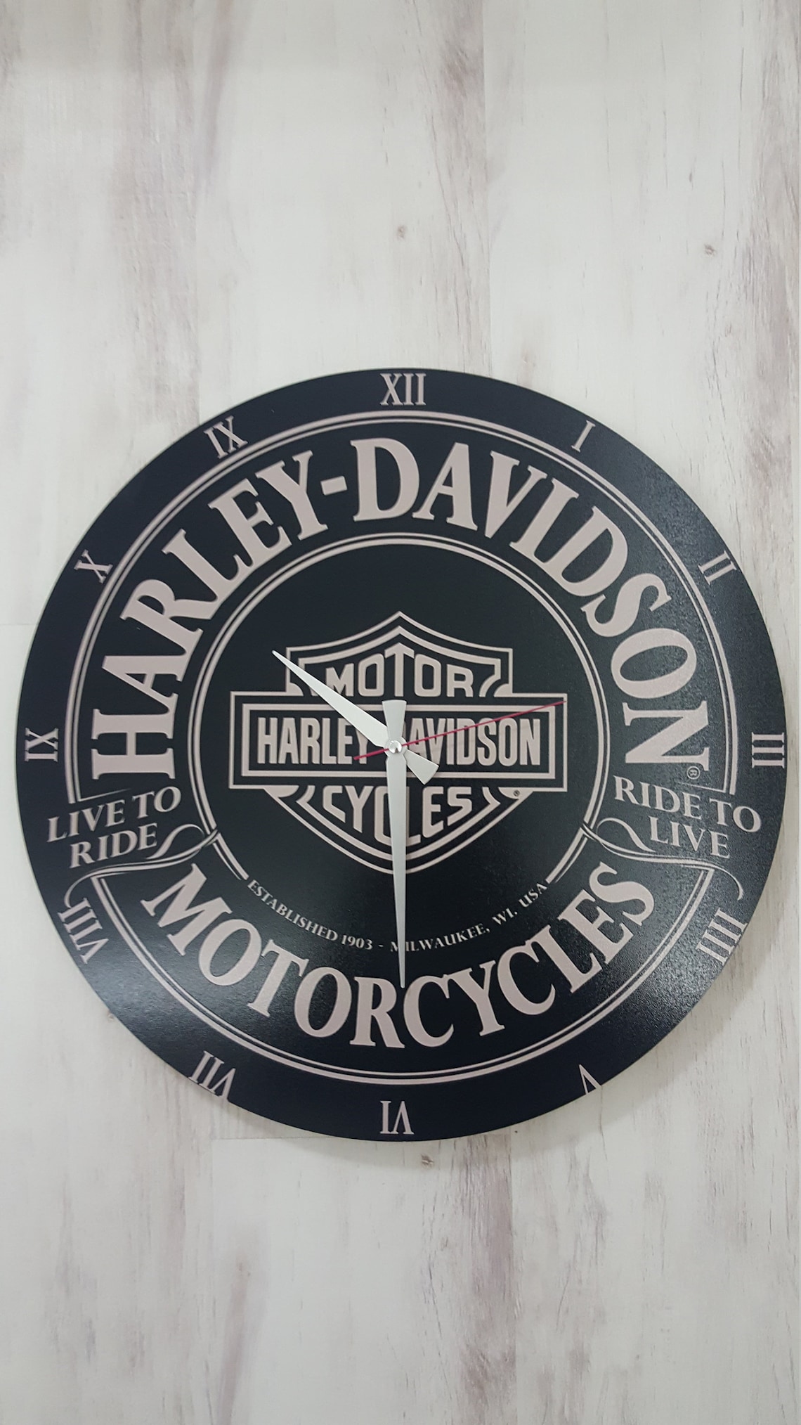 Harley Davidson Design Wall Clock Etsy Canada