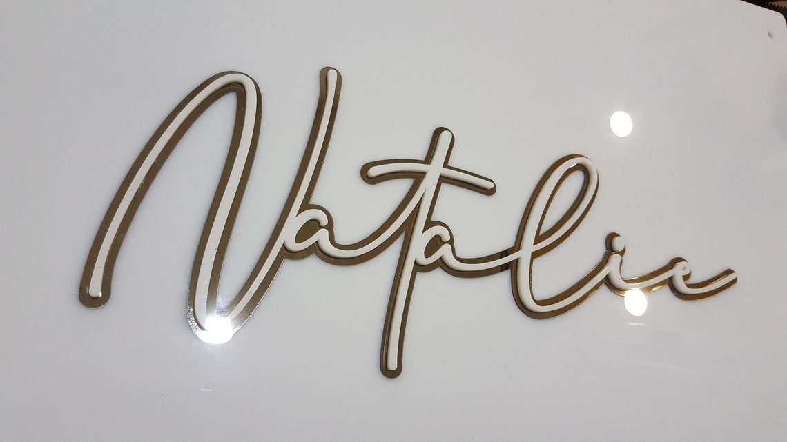 Mirror Acrylic Personalized Name Wall Decor Party Etsy