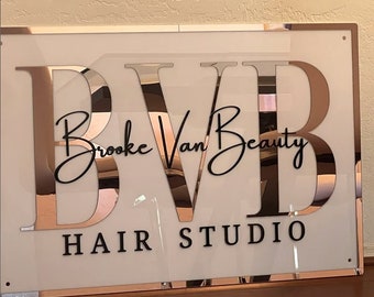 Business Logo Sign, 3D Door Wall Sign, Custom Logo Acrylic Business Signage, Office Storefront, Wall Hanging Business Office