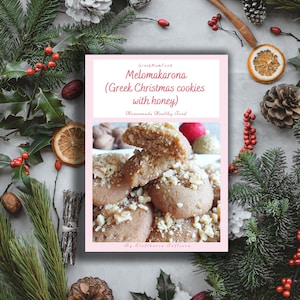 Digital recipe &#39;Melomakarona&#39; (Greek Christmas cookies with honey), Instant Download PDF E-recipe