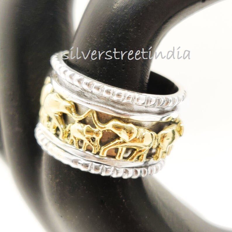 Spinner Ring Elephant Design Spinner Band Ring 925 Sterling Etsy