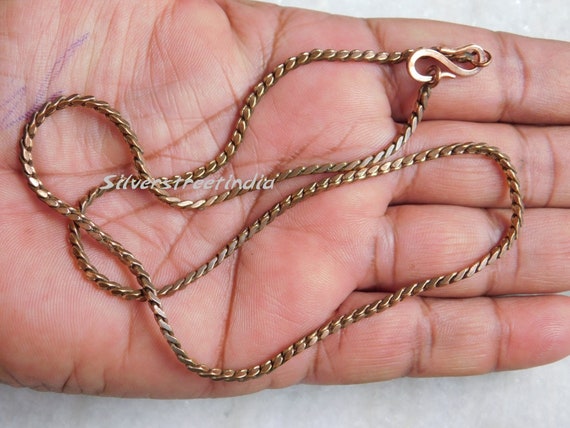 Solid Copper Chain, Antiqued Copper Necklace