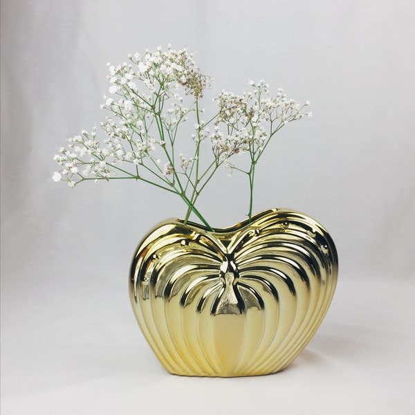 Vintage Vase, Wandvase, Gold, Ausgefallen