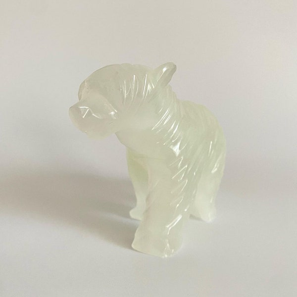 Vintage Polarbär/Eisbär/handgeschliffen/Handarbeit/Onyx/Statue/Dekoobjekt/Dekoration/Figure/Midcentury/60er/50er