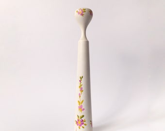 Vintage BR candlestick/Made in Denmark/Mid Century candlestick/Wood/Floral/Handmade/Danish/Design/Danish/Rarity