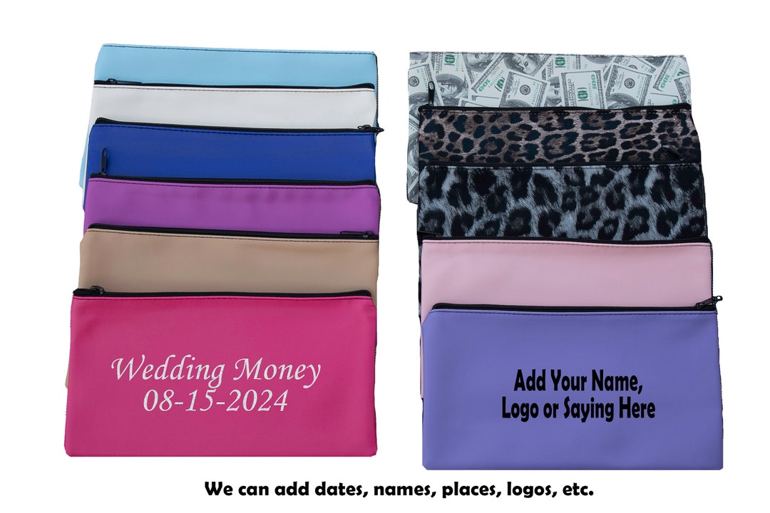Custom Zipper Deposit Money Bag Savings Bag 11 Colors Available Etsy