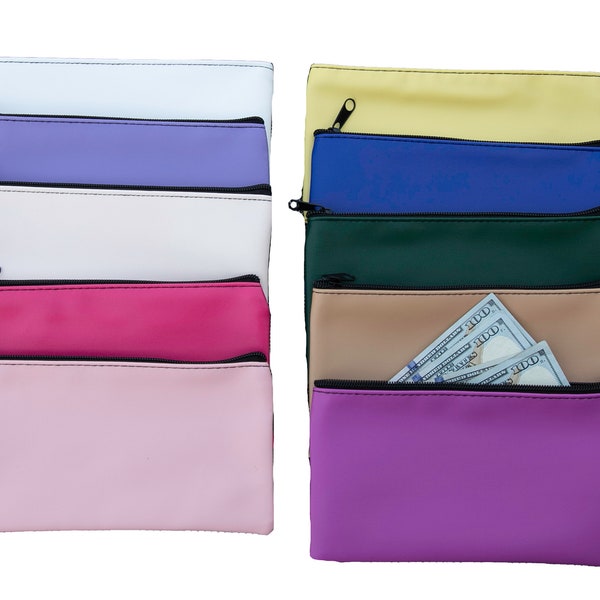 Mini Zipper Deposit Money Bag Savings Bag 10 Colors Available