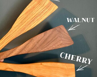 Gift Set | Walnut Cherry Ash Handmade Wood  Spatula Scraper Spoon