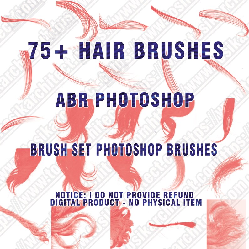 75 Hair Brushes, ABR Digital Hair, Abr Brushes, Painted Hair, Hair ABR, Brush Set