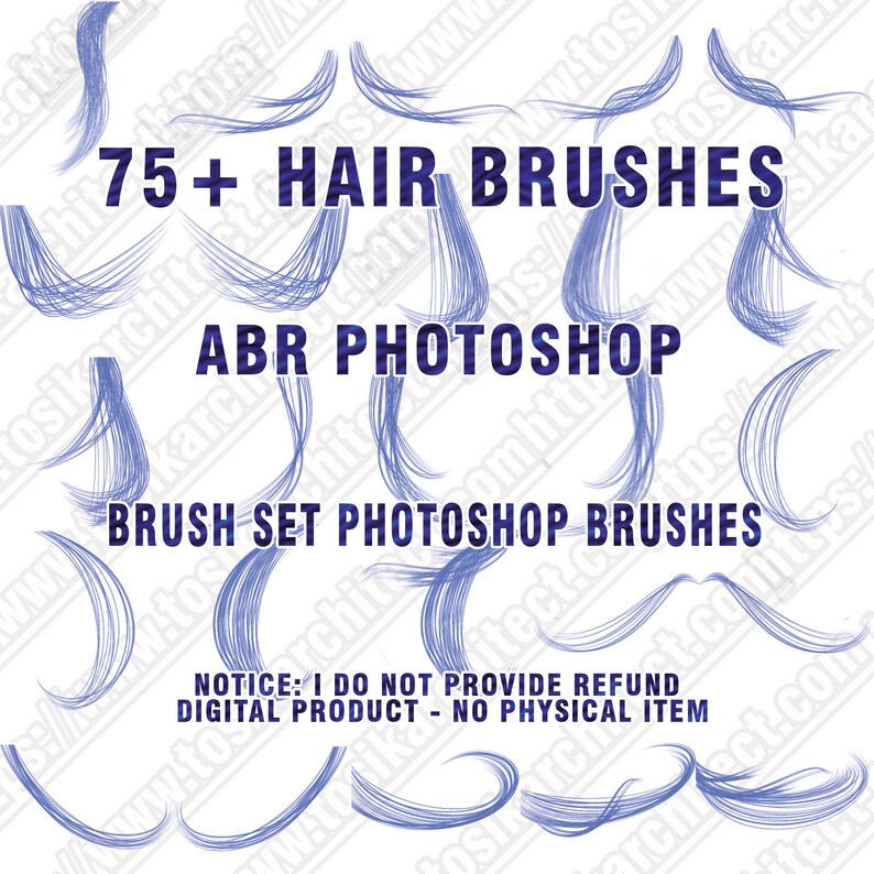 75 Hair Brushes, ABR Digital Hair, Abr Brushes, Painted Hair, Hair ABR, Brush Set