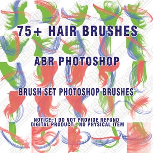 75+ Hair brushes, ABR Photoshop, Digital hair, Abr brushes, Painted hair, Hair ABR, Brush set, Wigs Photoshop Brushes, Digital brush #2