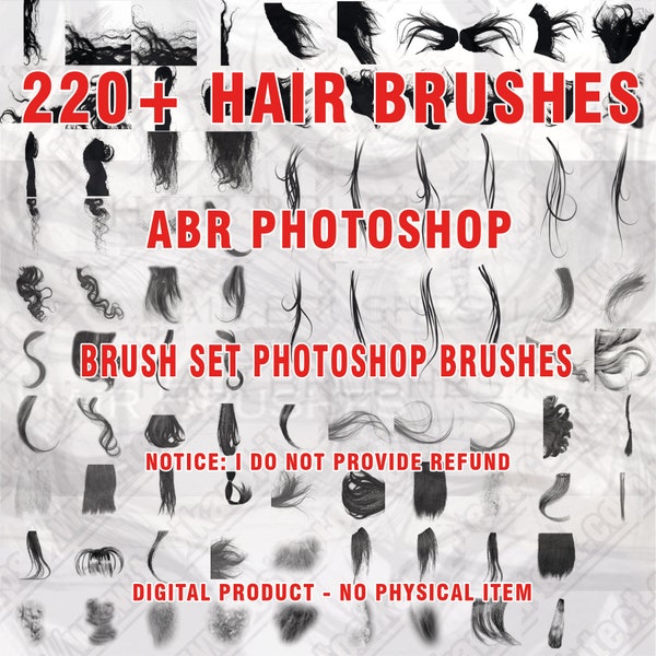 220+ Hair brushes, Wigs ABR Photoshop, Digital hair, Abr brushes, Painted hair, Hair ABR, Brush set, Wigs Photoshop Brushes, Digital brush