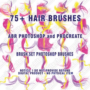 75+ Hair Photoshop Brushes: Digital ABR Brush Set (Digital Download)