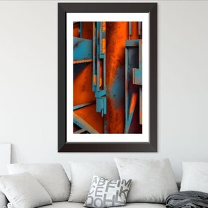 Rusted 65: digital art, digital download, abstract art, home decor, wall art, printables