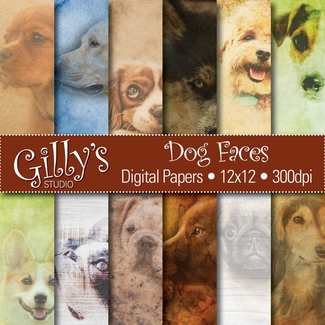 Dogs Digital Paper: Dogs, Printables, Dogs Background, Commercial Use ...