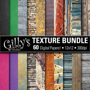 Textures Digital Paper Bundle: Textures, printables, digital backgrounds, commercial use, instant download, 12x12 inches, 300dpi, jpg files