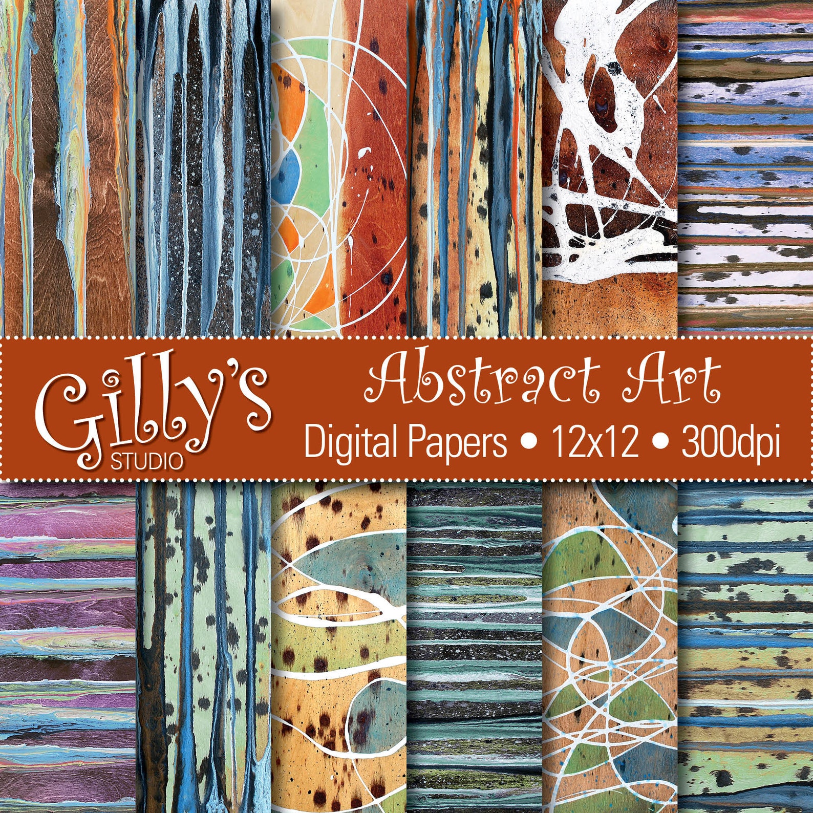 Abstract Art Digital Paper: Abstract Art Printables Abstract - Etsy