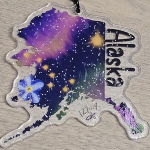 Alaska State Art Acrylic KeyChain