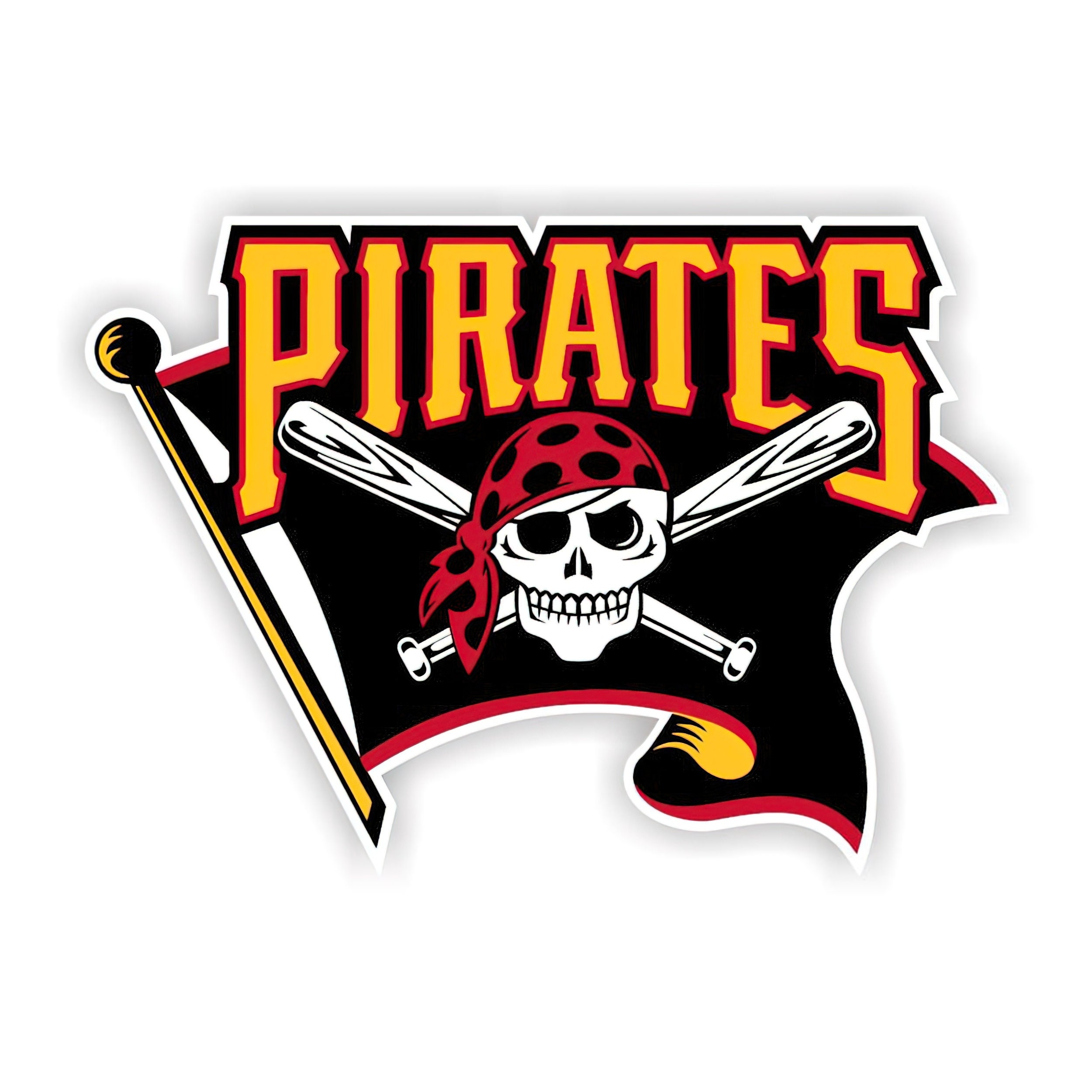 Pittsburgh Pirates Sticker is Printed on High Quality Gloss Laminated