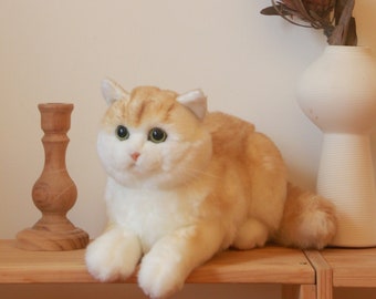 Handmade ,Realistic British Short Hair Cat,Golden fur