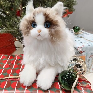 Weighted Stuffed Animals Ragdoll Cat Plush,4.5LB Valentine's Day Gift Realistic Cat Size,Lifelike Weighted Cat Plush