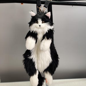猫のバックパック - Chongker ハンドメイドのリアルな猫のぬいぐるみバックパック - かわいい猫のファッションノベルティバッグ - 猫好きの誕生日に贈る絶妙な手工芸品ギフト