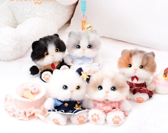 Handgjord plyschkatt-berlock: Kawaii handväska - Chongker