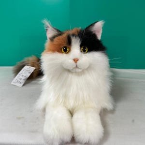 Handmade Calico Cat Plush: Realistic Plushie Companion Gift