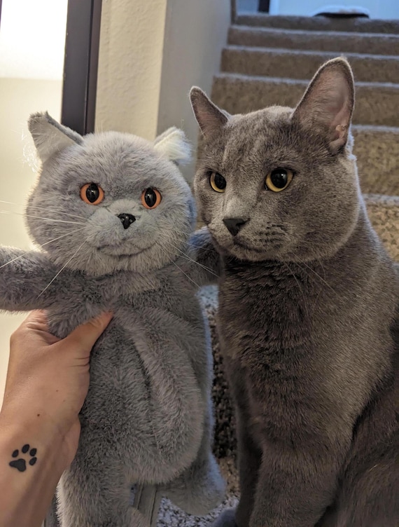 手作りグレー猫ぬいぐるみリュック：かわいいミニリュック - Etsy 日本