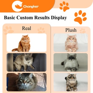 Custom Plush Cat-Paint Your Cat Color Details on Chongker Prototype Cat,Backpack-Handmade Realistic Plush Cat Pet Memorial Loss Basic Custom