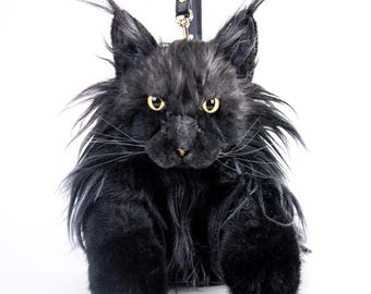 Mochila de gato Maine Coon Mochila hecha a mano Chongker Mascota de  peluche realista para amantes de los gatos Juego de regalo de peluche