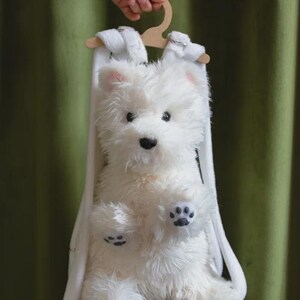 Westie Dog Backpack: Handmade Plush Stuffed Animal Bag image 7